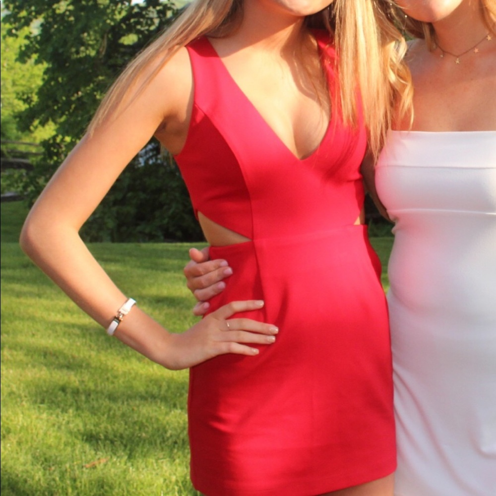 NBD CUT OUT RED DRESS
